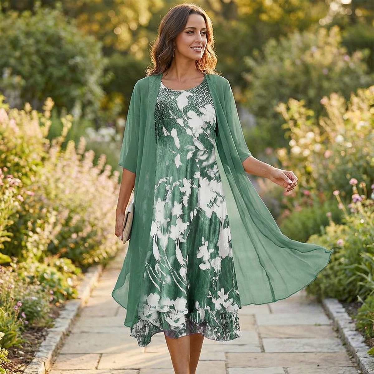 Theodora | Floral Chiffon Two Piece Set