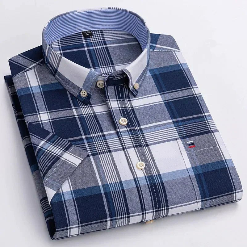 Archie | Cotton Striped Short Sleeve Shirt