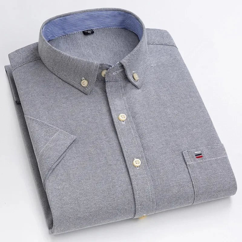 Archie | Cotton Striped Short Sleeve Shirt
