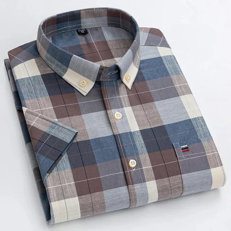 Archie | Cotton Striped Short Sleeve Shirt