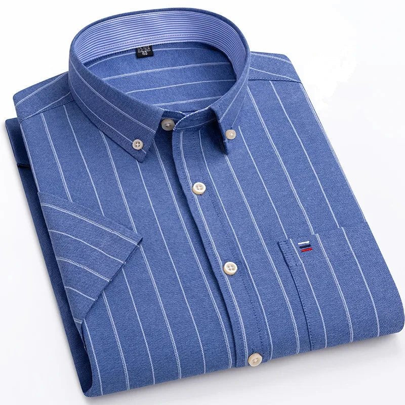 Archie | Cotton Striped Short Sleeve Shirt