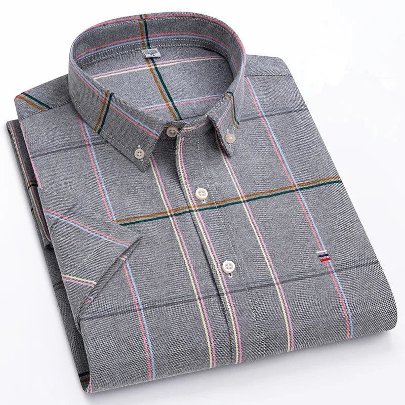 Archie | Cotton Striped Short Sleeve Shirt