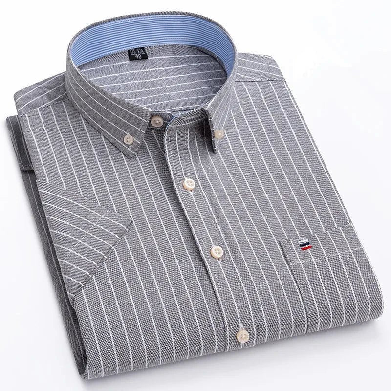 Archie | Cotton Striped Short Sleeve Shirt
