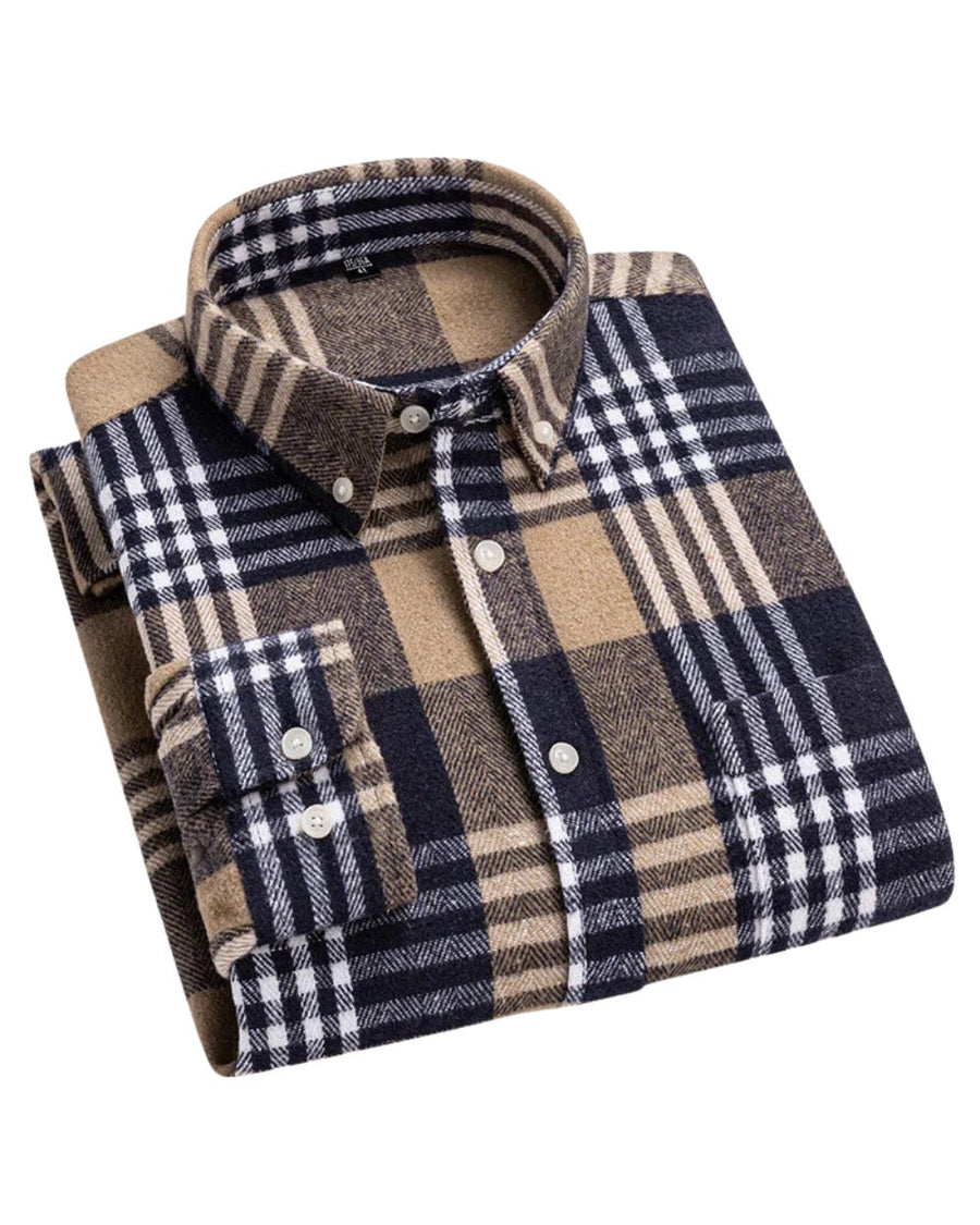 Leo | Cotton Checked Button Down Shirt