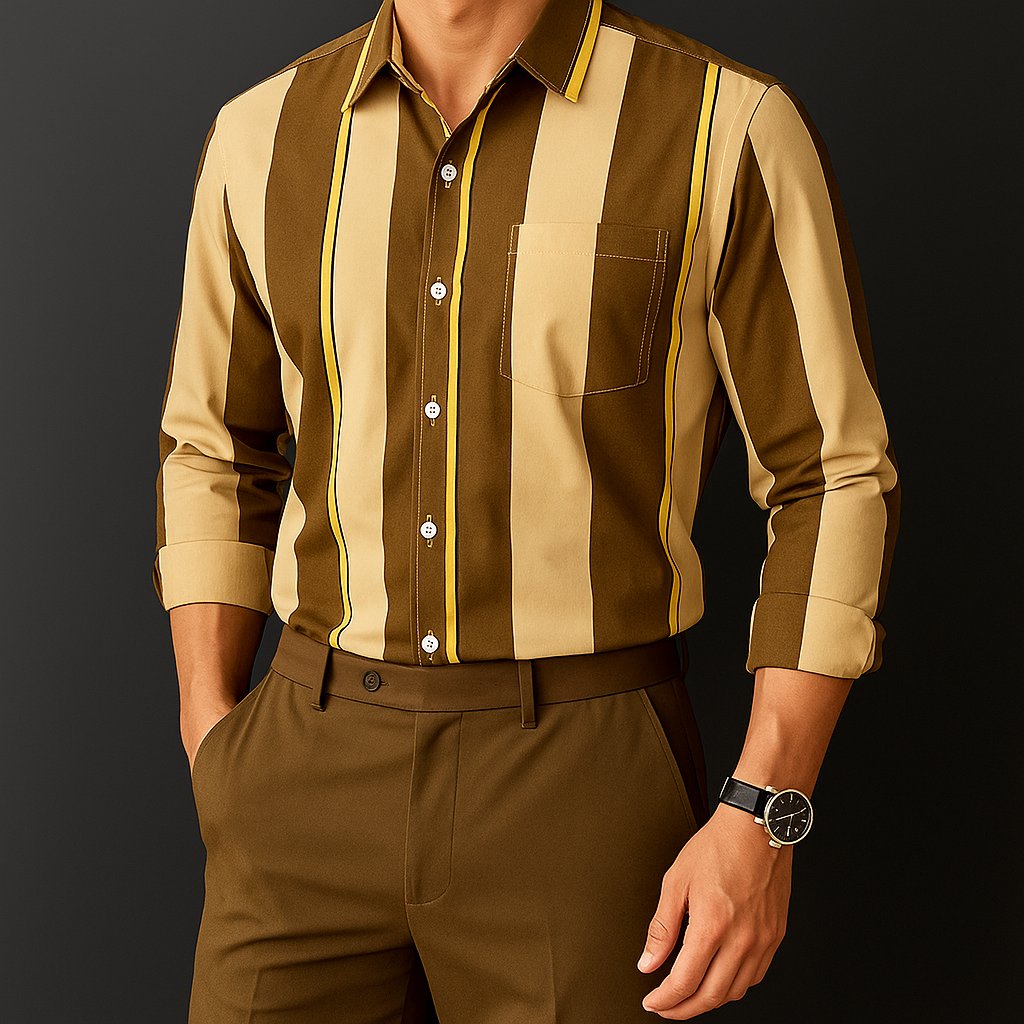 Finn | Cotton Striped Long Sleeve Shirt