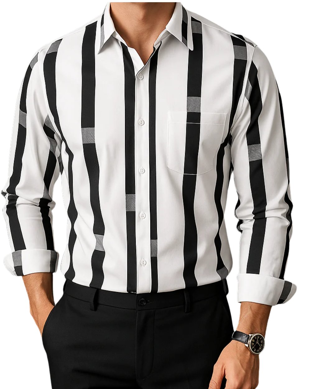 Finn | Cotton Striped Long Sleeve Shirt