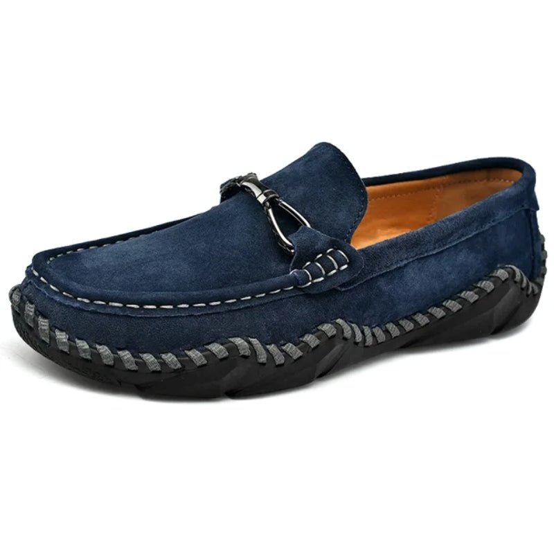 Frederick | Mens Suede Buckle Stitch Detail Loafers