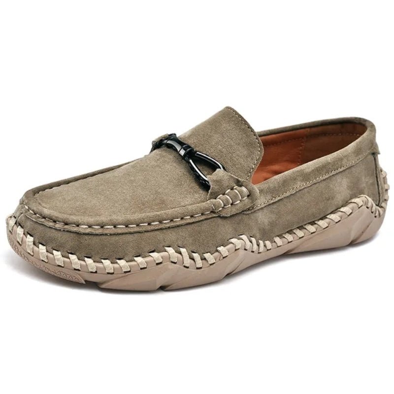 Frederick | Mens Suede Buckle Stitch Detail Loafers