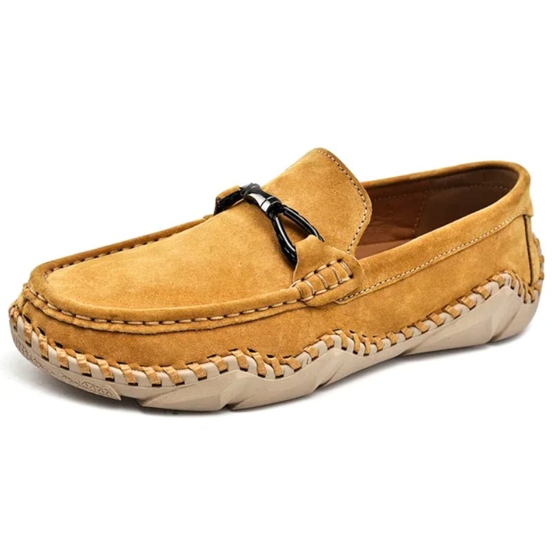 Frederick | Mens Suede Buckle Stitch Detail Loafers