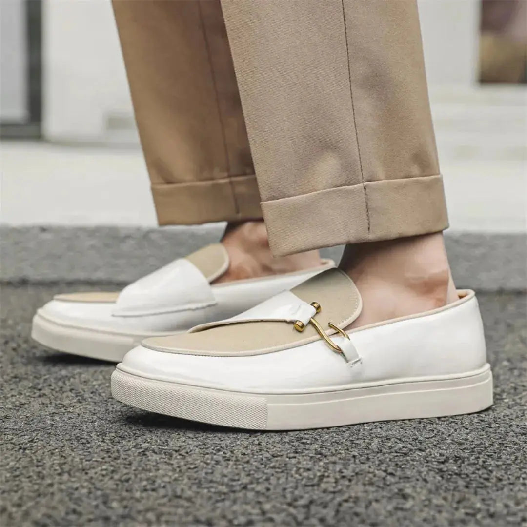 Theodore | Mens Two-Tone Platform Buckle Loafers
