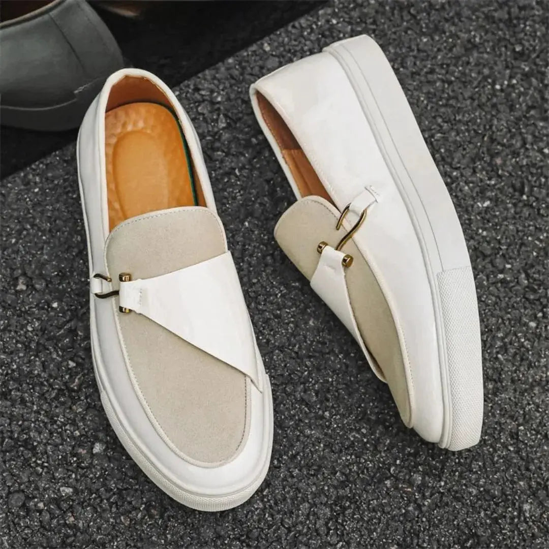 Theodore | Mens Two-Tone Platform Buckle Loafers