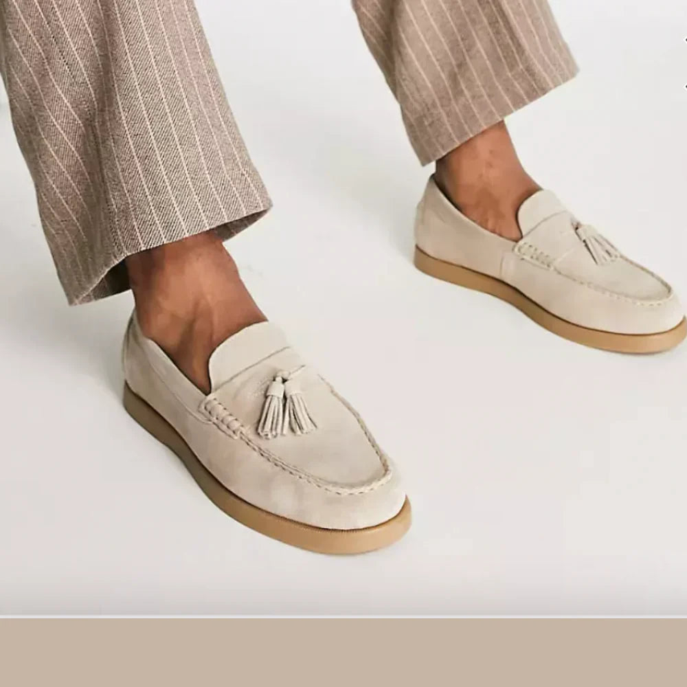Theo | Mens Suede Tassel Loafers