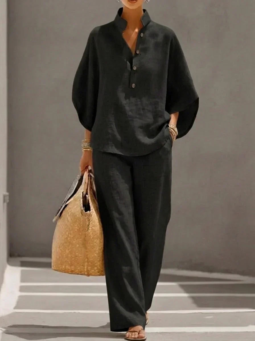 Seraphina | Batwing Wide Leg Pants Set