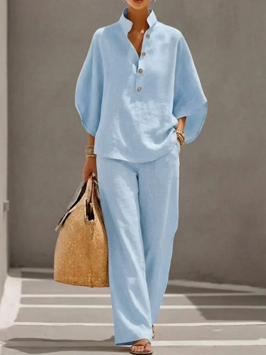 Seraphina | Batwing Wide Leg Pants Set