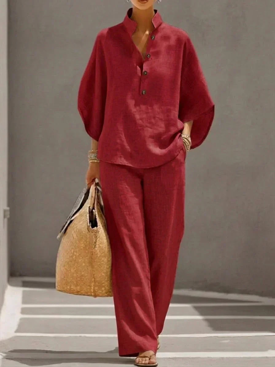 Seraphina | Batwing Wide Leg Pants Set