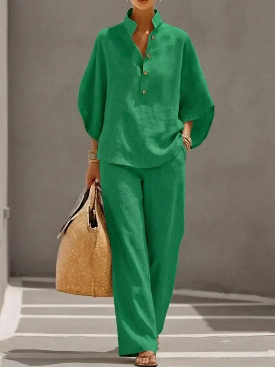 Seraphina | Batwing Wide Leg Pants Set