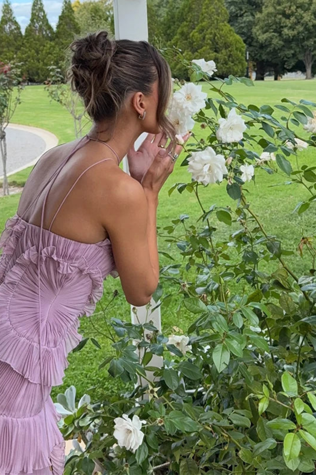 Adalyn | Womens Halter Neck Ruffle Maxi Dress