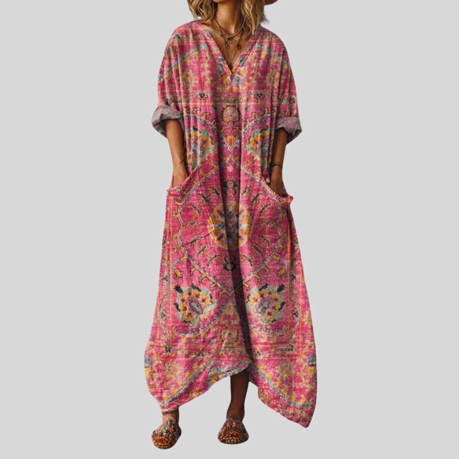 Solenya | Womens Paisley Print Pocket Maxi Dress
