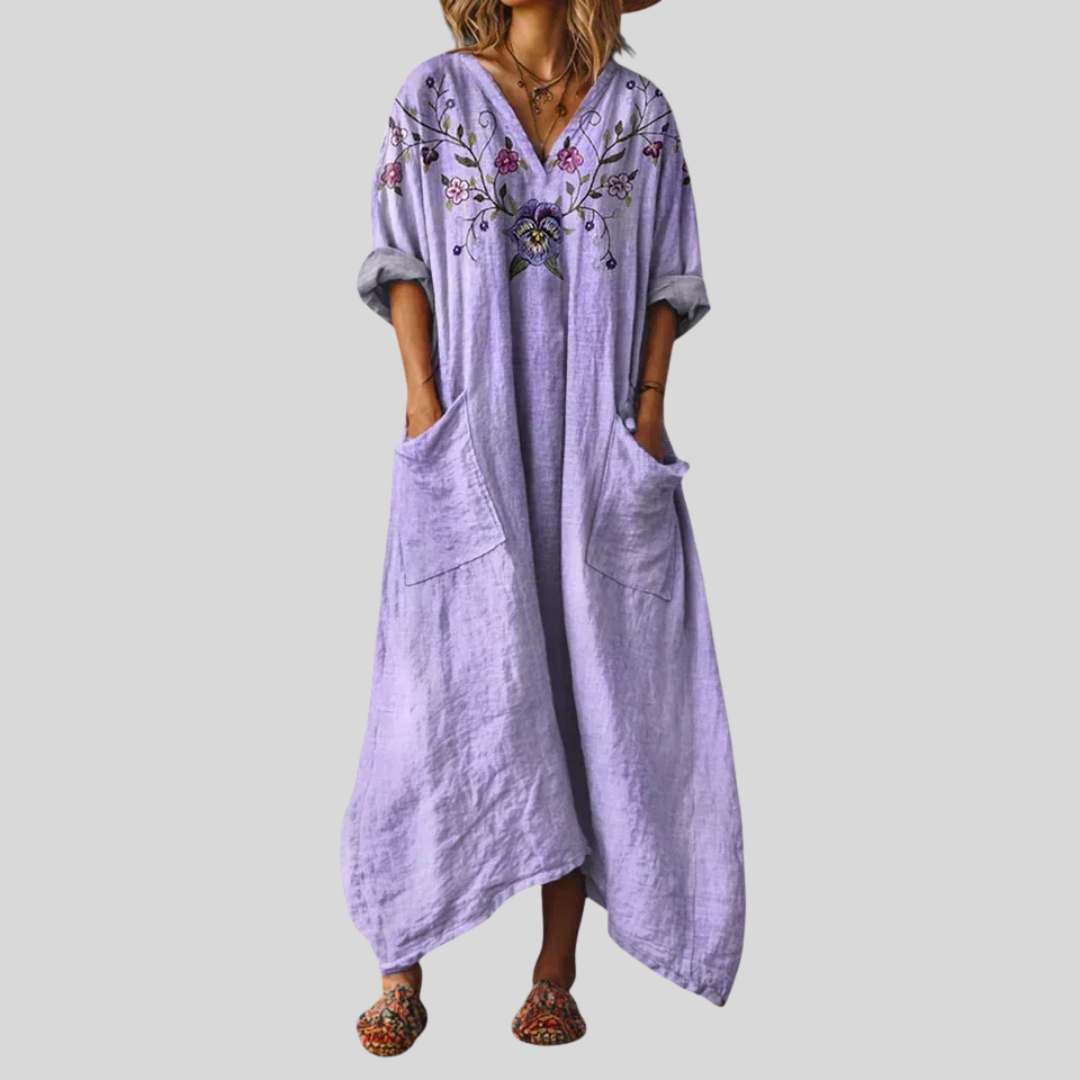 Solenya | Womens Paisley Print Pocket Maxi Dress