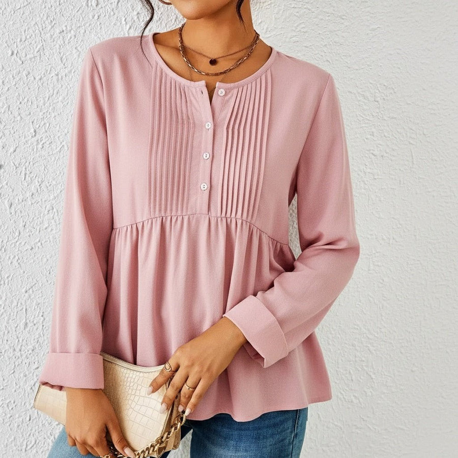 Sophia | Pleated Front Tunic Blouse