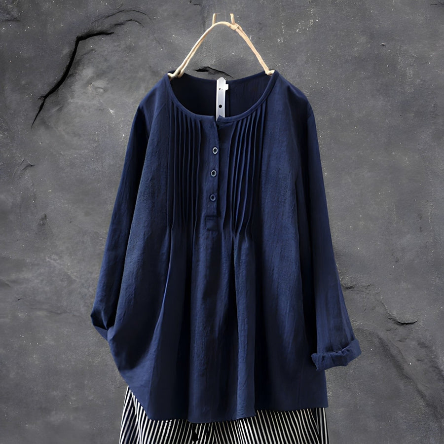 Sophia | Pleated Front Tunic Blouse