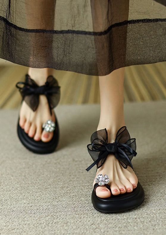 Saskia | Bow Detail Slip On Sandals