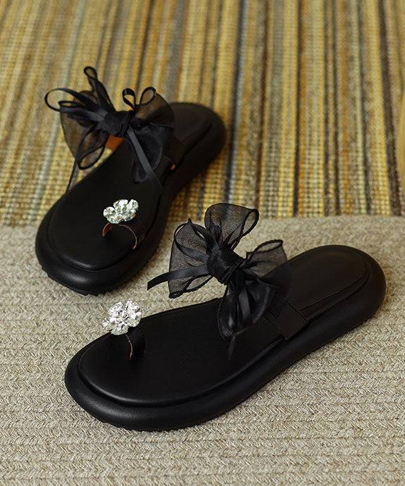 Saskia | Bow Detail Slip On Sandals