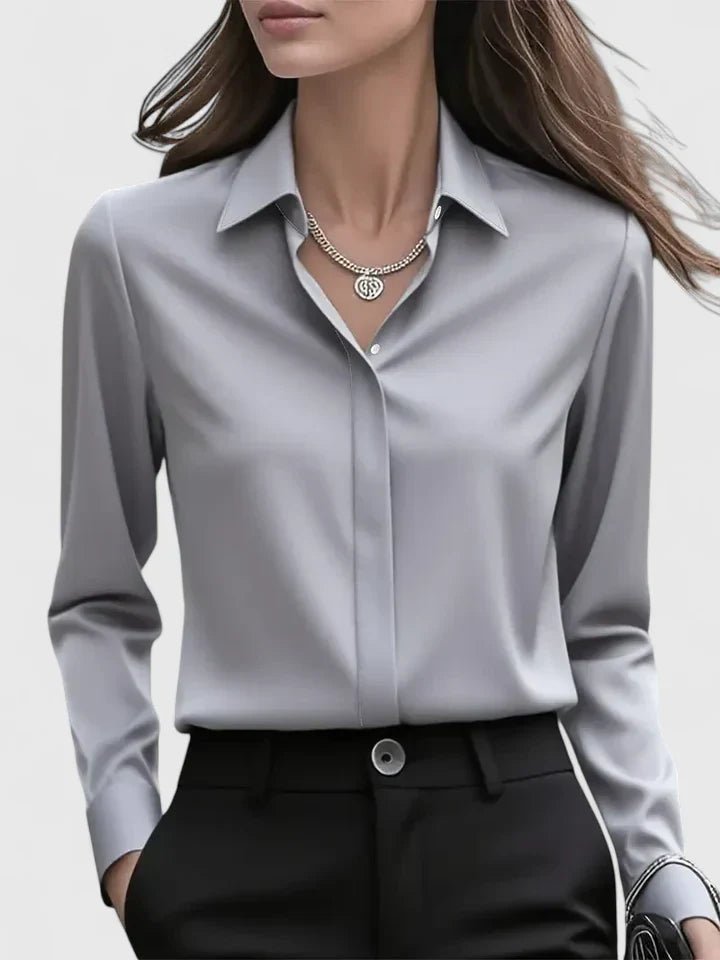 Aria | Satin Button Down Shirt