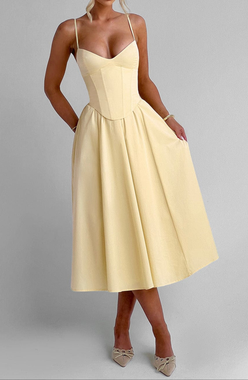 Primrose | Christmas Corset Midi Party Dress