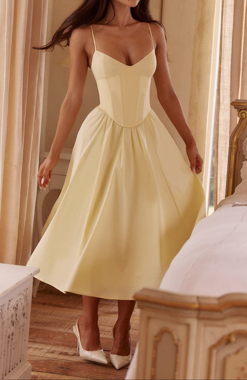 Primrose | Christmas Corset Midi Party Dress