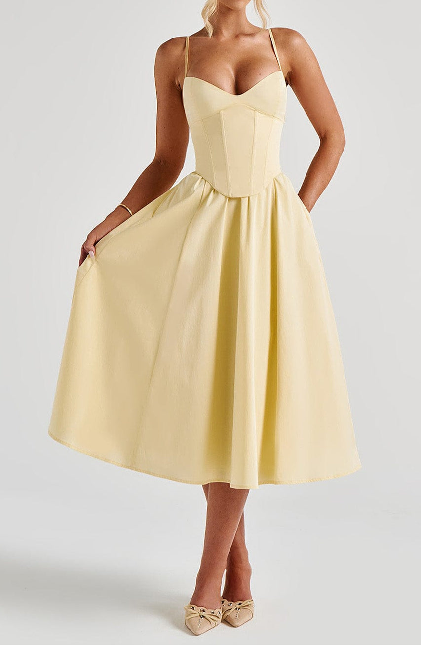 Primrose | Christmas Corset Midi Party Dress