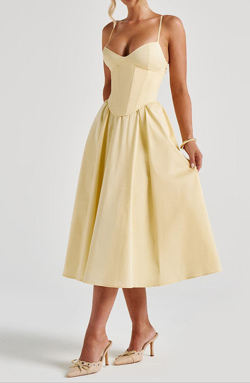 Primrose | Christmas Corset Midi Party Dress