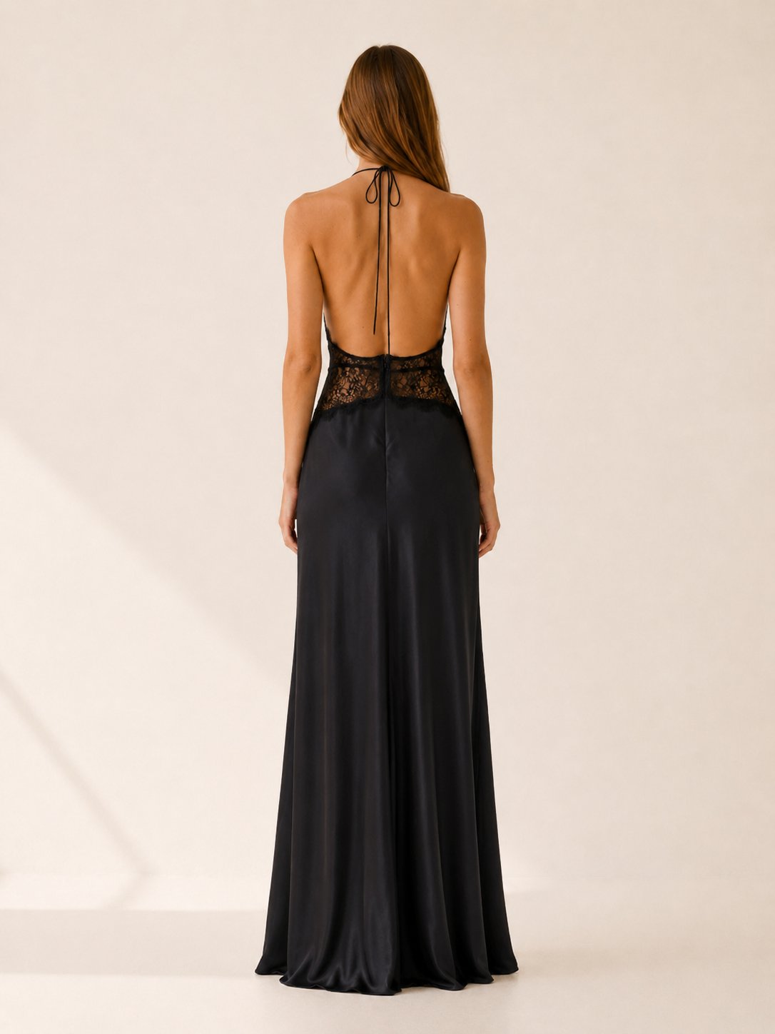Nadia | Backless Deep Plunge Evening Dress