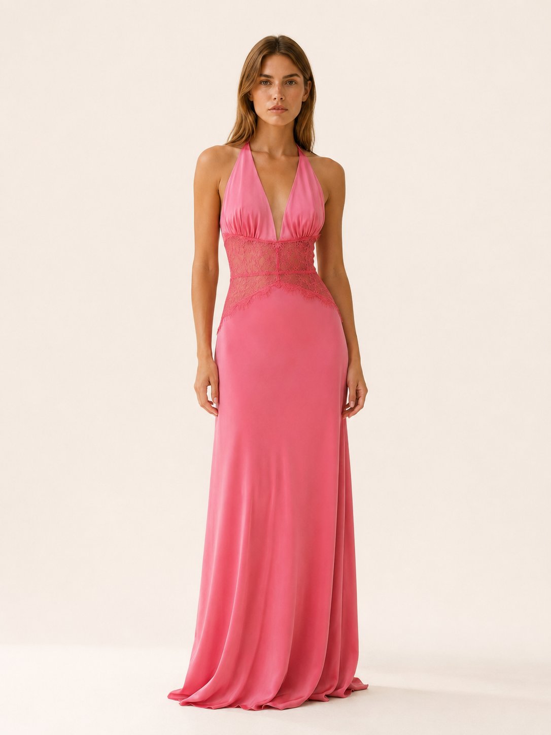Nadia | Backless Deep Plunge Evening Dress