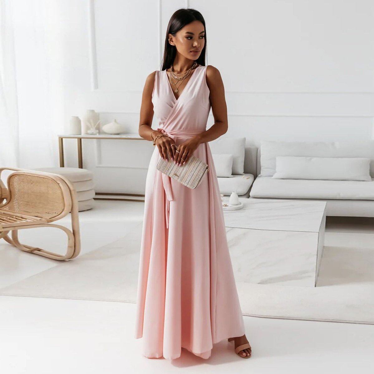Odette | Flowing Wrap Wedding Evening Dress