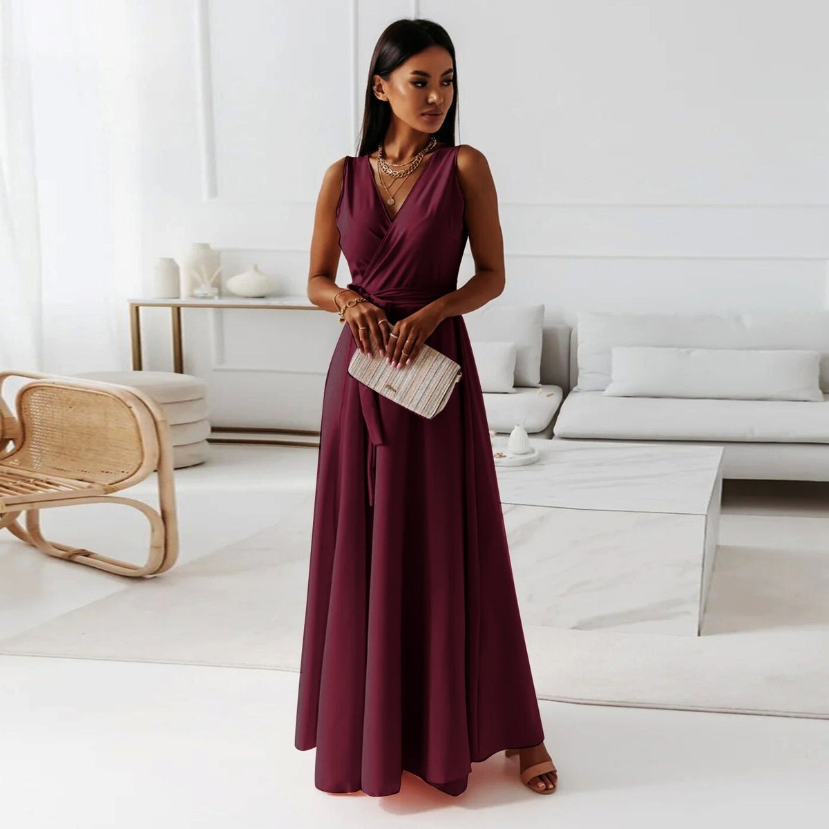 Odette | Flowing Wrap Wedding Evening Dress