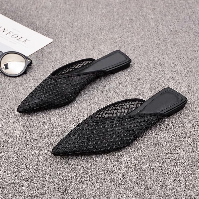Coco | Fishnet Pointed Toe Mules