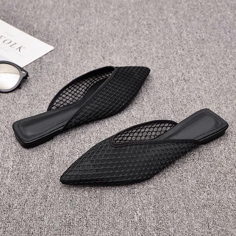Coco | Fishnet Pointed Toe Mules