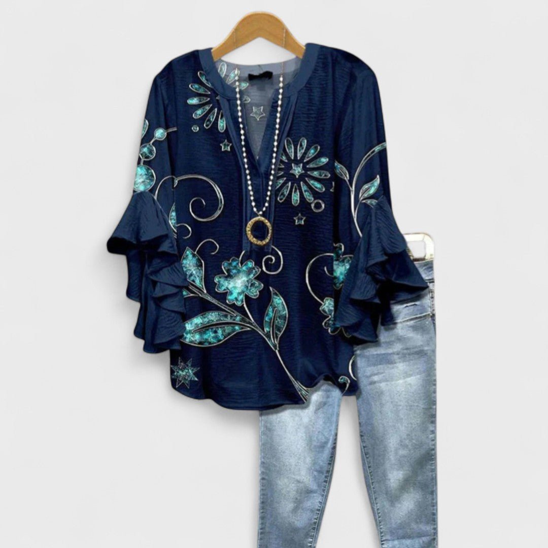 Penelope | Floral Ruffle Sleeve Blouse