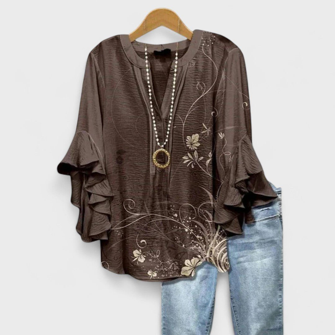 Penelope | Floral Ruffle Sleeve Blouse