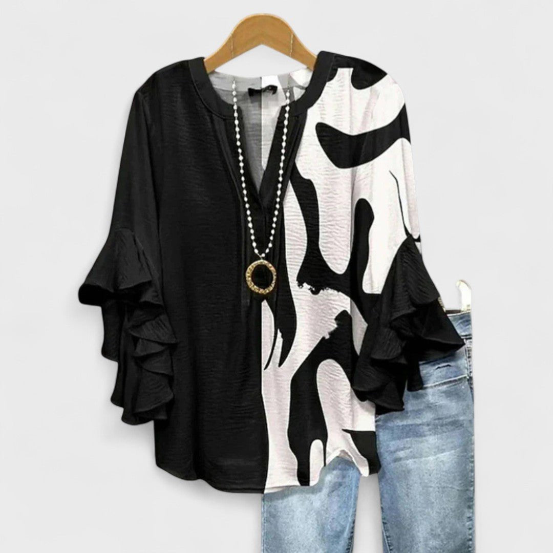 Penelope | Floral Ruffle Sleeve Blouse