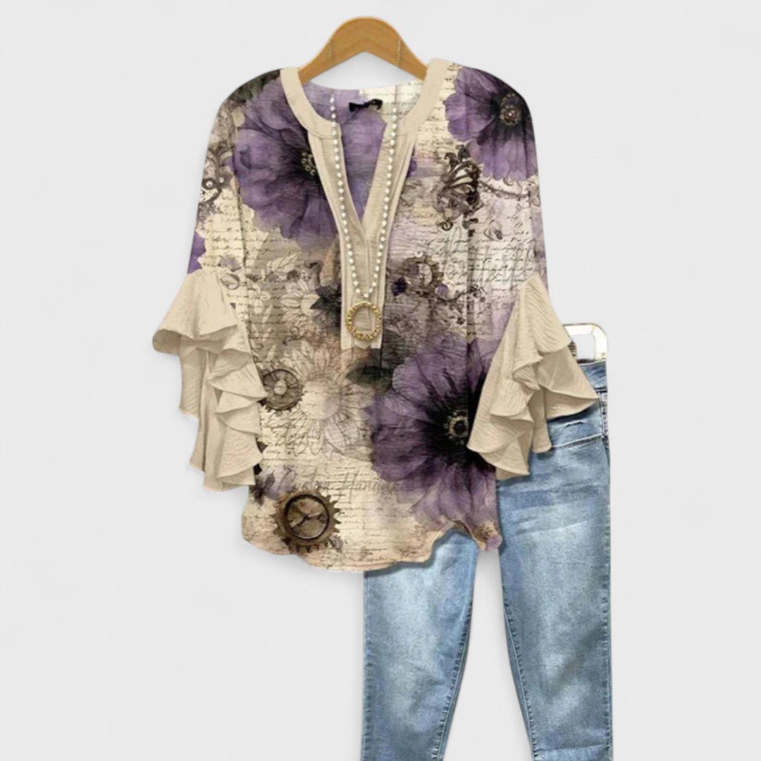 Penelope | Floral Ruffle Sleeve Blouse