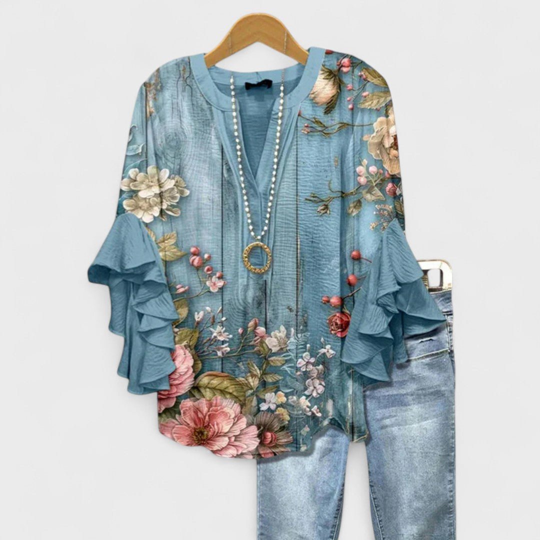 Penelope | Floral Ruffle Sleeve Blouse