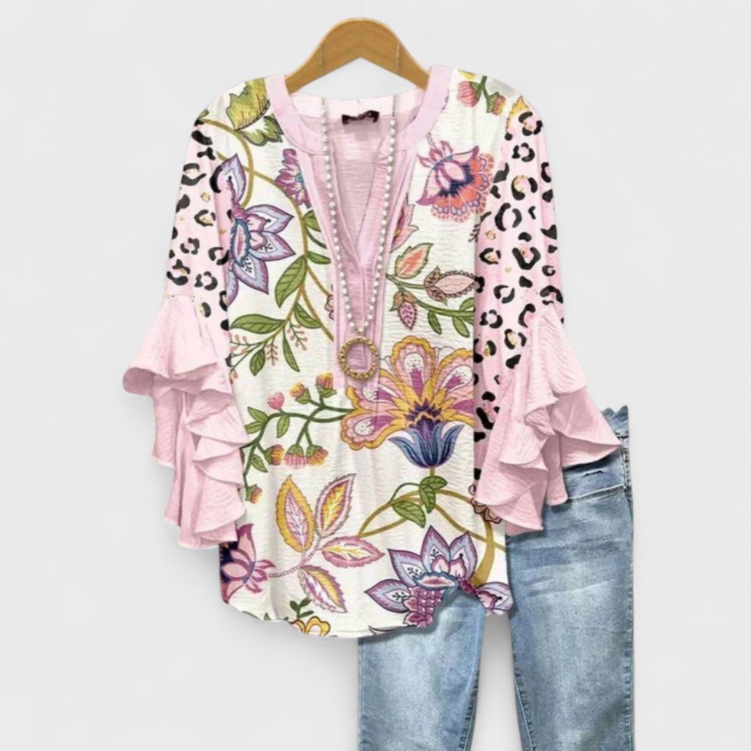 Penelope | Floral Ruffle Sleeve Blouse