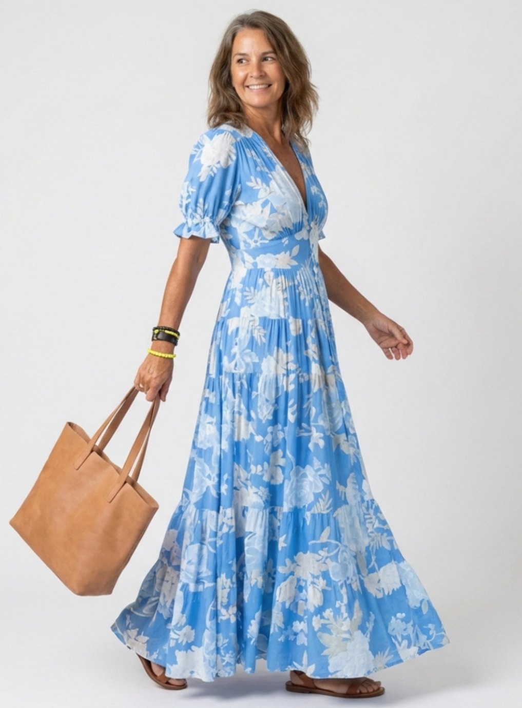 Genevieve | Flutter Sleeve Floral Maxi Dress