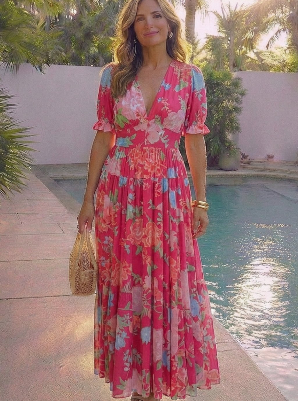 Genevieve | Flutter Sleeve Floral Maxi Dress