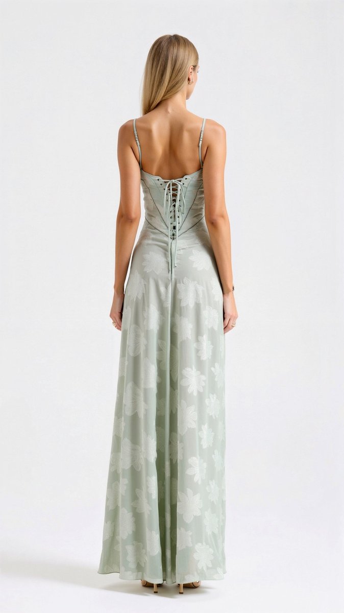 Juniper | Floral Lace Bustier Evening Gown