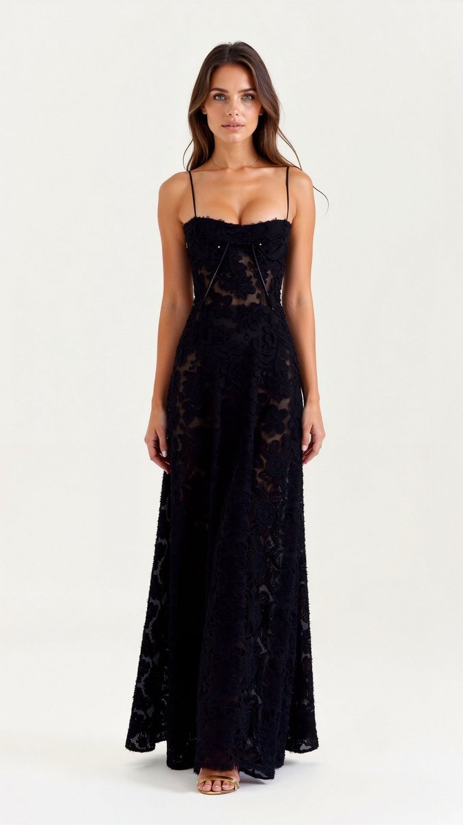 Juniper | Floral Lace Bustier Evening Gown