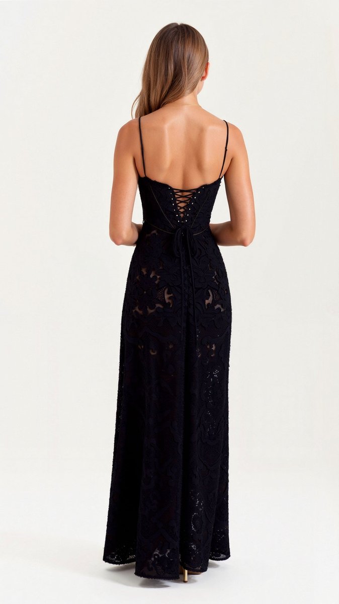 Juniper | Floral Lace Bustier Evening Gown