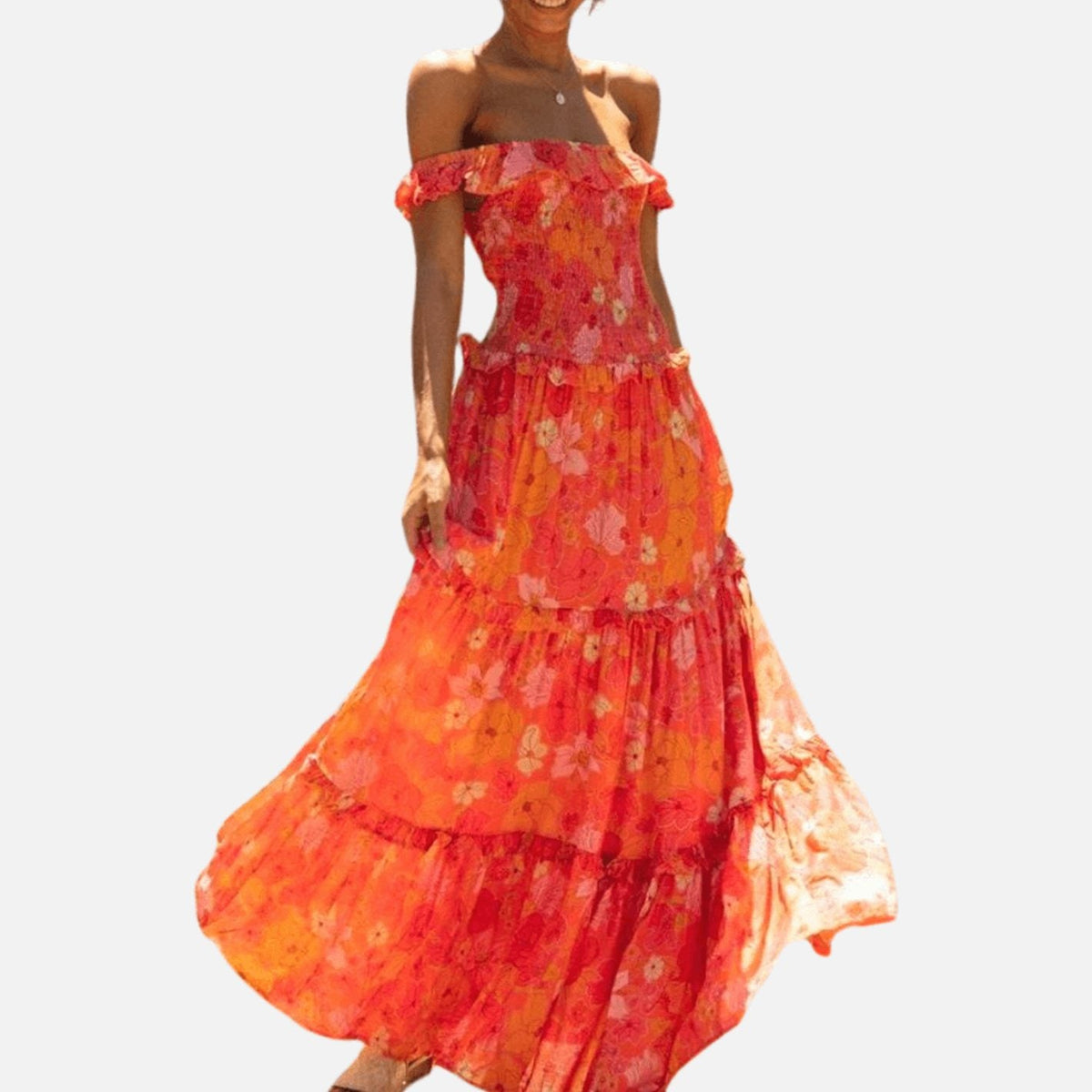 Nora | Off Shoulder Tiered Maxi Dress